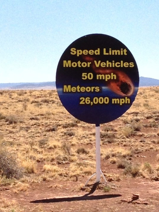 Great sign near the Meteor Crater